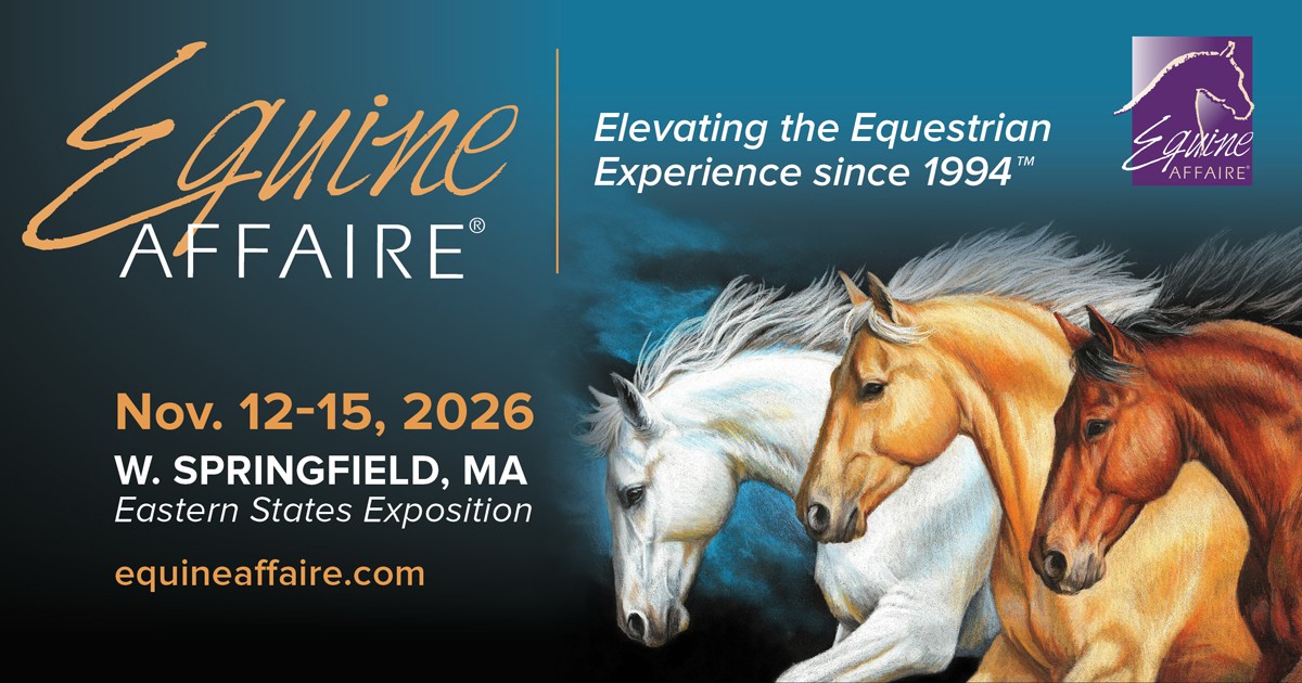 Official Equine Affaire Massachusetts artwork for November 12–15, 2026, in West Springfield