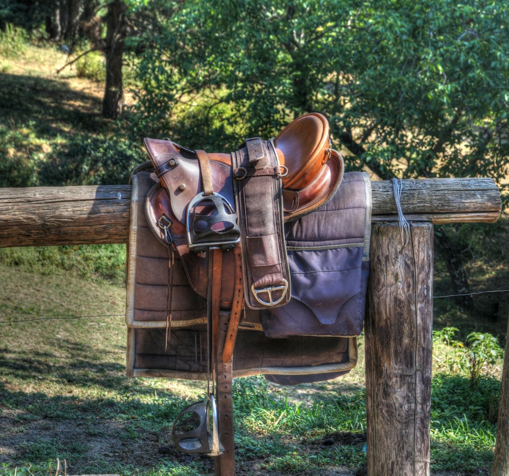 Well-loved leather saddle & tack